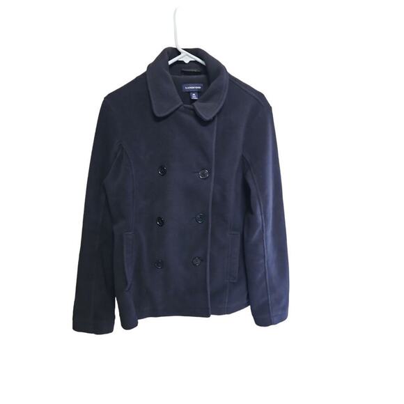 Lands' End Black Peacoat Sweater Women's Sz Medium - Picture 2 of 6